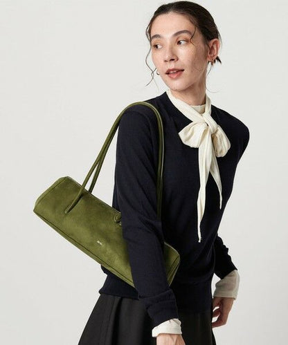 J-W P-E-I Nova Shoulder Bag – Premium Faux Suede Women Shoulder Bag (Olive/Forest Green)