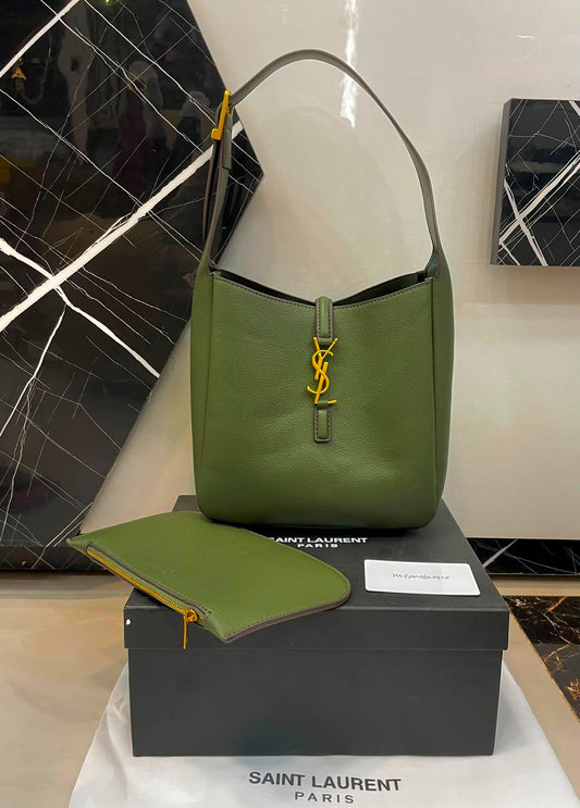 Y-S-L Saint Laurent Paris Le 5 à 7 Supple Small Hobo Bag – Grained Leather | Master Quality | Royal Green