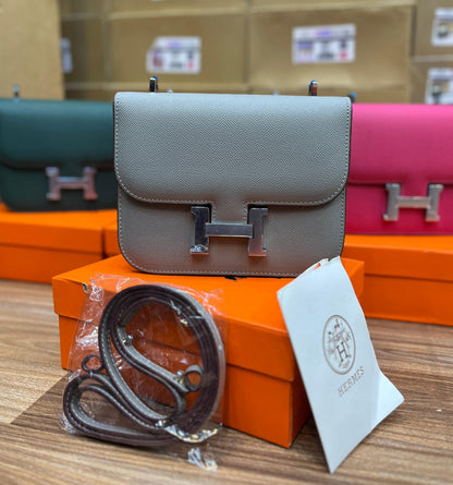 Hermès Constance 18 Bag – Classic Palladium Hardware (Grey)