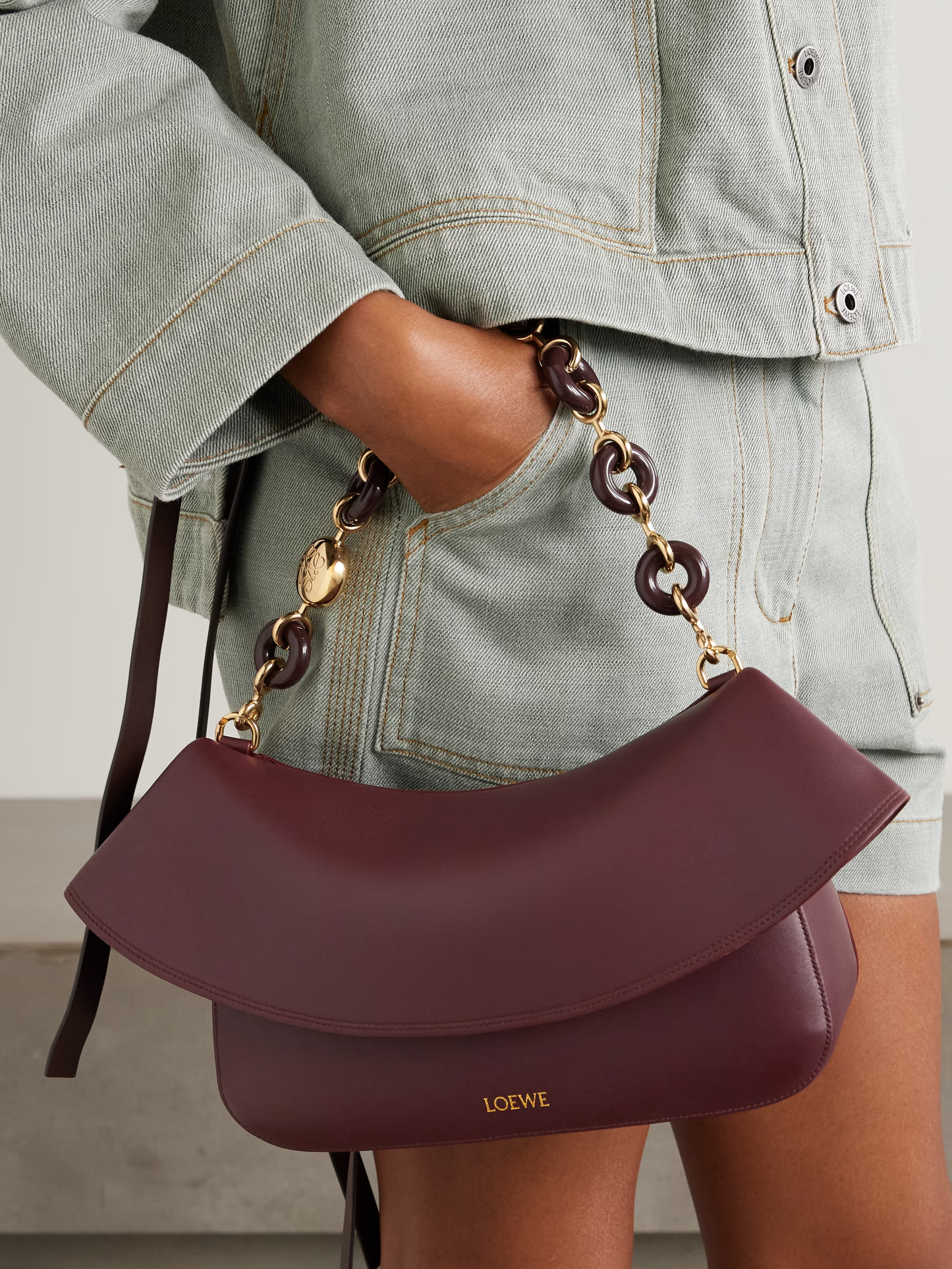 L-O-E-W-E Ola Medium Shoulder Women Bag – Modern Luxe Edition (Maroon)