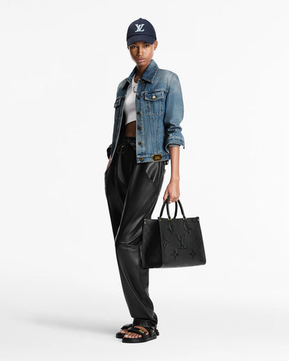 L-O-U-I-S V-U-I-T-T-O-N OnTheGo Handbag with Pouch – 2PC Luxe Women Bag Set (Black-2)