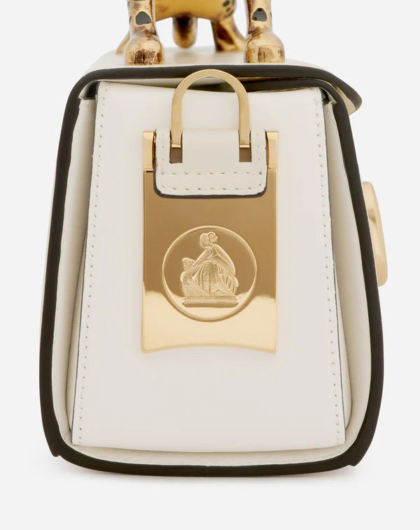 L-A-N-V-I-N Inspired Rateau Pencil Cat Shoulder Bag – Elegant Luxe Women Bag (White)