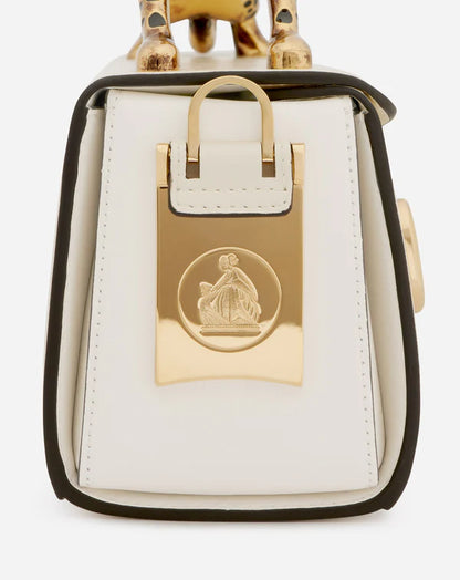 L-A-N-V-I-N Inspired Rateau Pencil Cat Shoulder Bag – Elegant Luxe Women Bag (White)