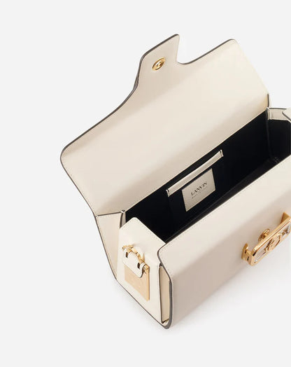 L-A-N-V-I-N Inspired Rateau Pencil Cat Shoulder Bag – Elegant Luxe Women Bag (White)