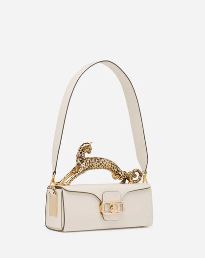 L-A-N-V-I-N Inspired Rateau Pencil Cat Shoulder Bag – Elegant Luxe Women Bag (White)