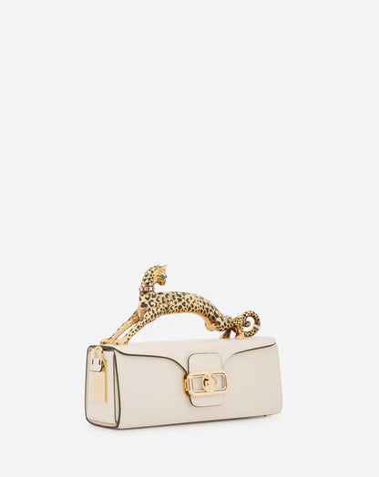 L-A-N-V-I-N Inspired Rateau Pencil Cat Shoulder Bag – Elegant Luxe Women Bag (White)