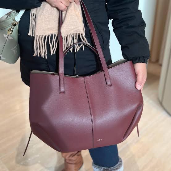 P-O-L-È-N-E CYME EDITION TEXTURED TAUPE – Women Bag (Maroon)