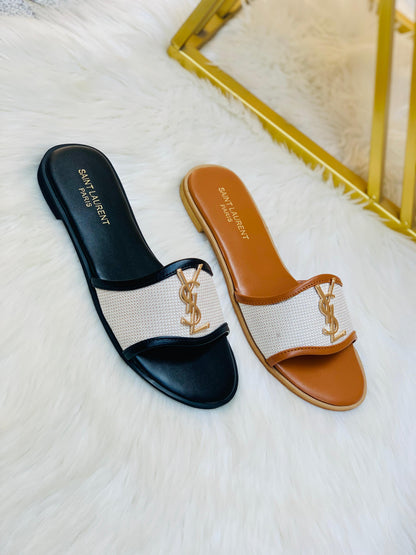 YSL SAINT LAURENT JUTT SLIPPERS – Women Shoes (New Arrival) (Black)