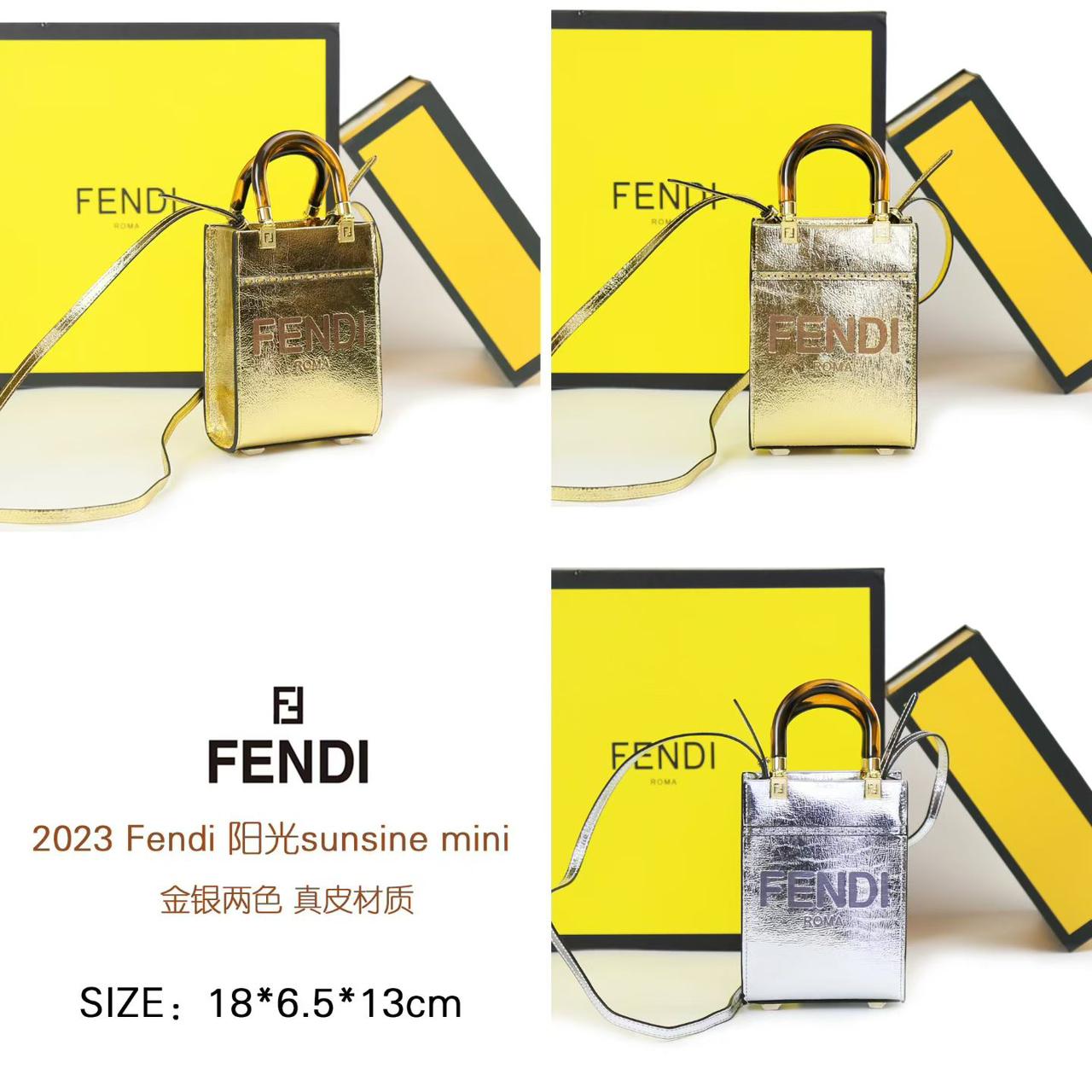 FENDI – Luxury Leather Women Bag (Golden)