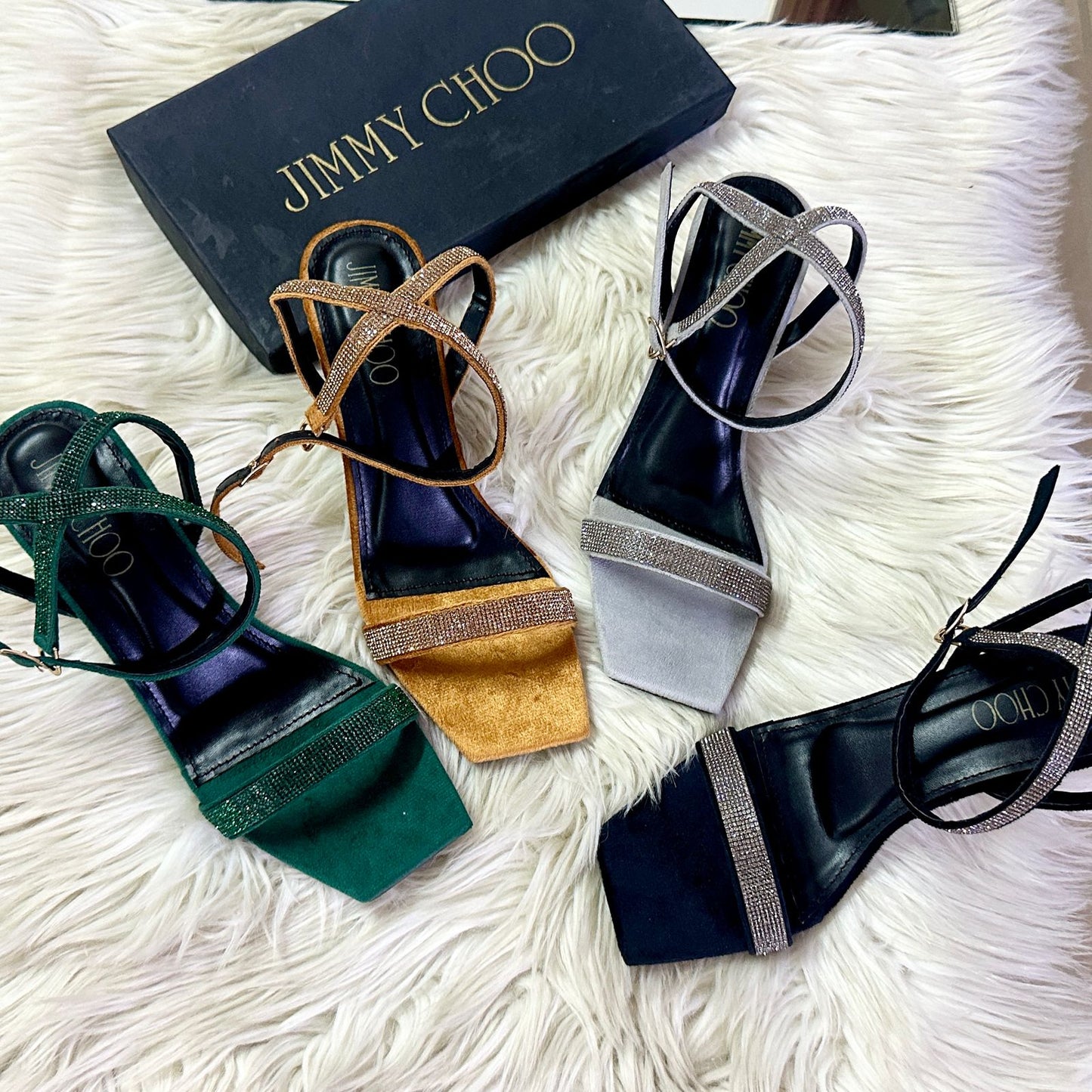 Jimmy Choo Transparent Heel – Elegant & Modern (Green)
