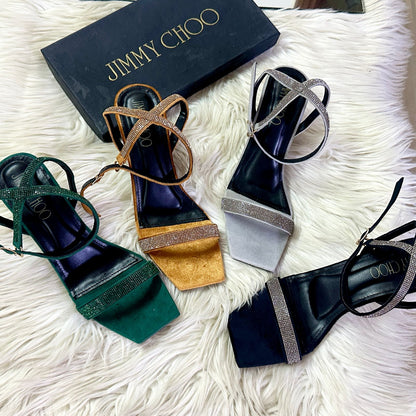 Jimmy Choo Transparent Heel – Elegant & Modern (Silver)