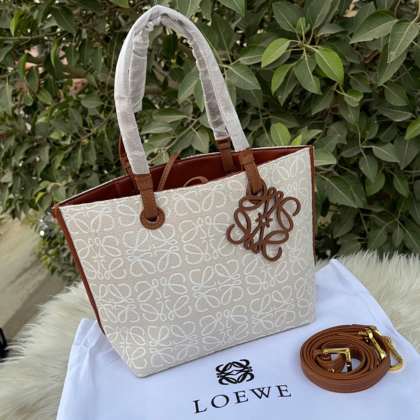 LOEWE Long Belt Tote Bag – Premium Master Quality Women Bag (Cream)