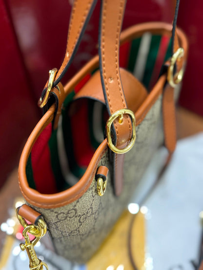 G-U-C-C-I GG Emblem Mini Bag – Luxury Women Bag (Mustard Brown)