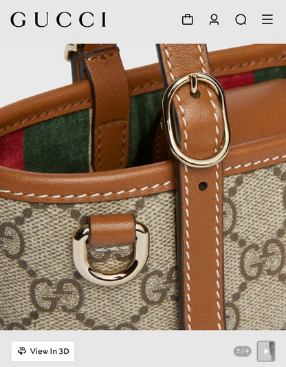 G-U-C-C-I GG Emblem Mini Bag – Luxury Women Bag (Mustard Brown)