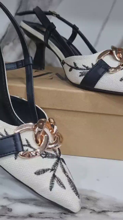 ZARA Petal Decor Women's Heels – Elegant & Chic