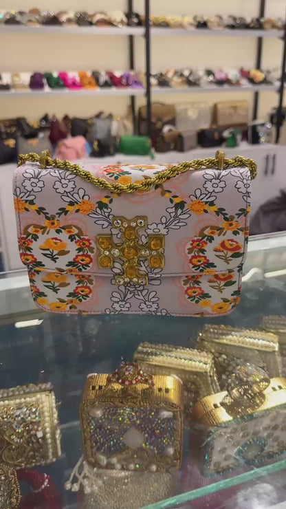 TORY BURCH – SIGNATURE MASTER SERIES HANDBAG (Orange Gold with Mix Colour)