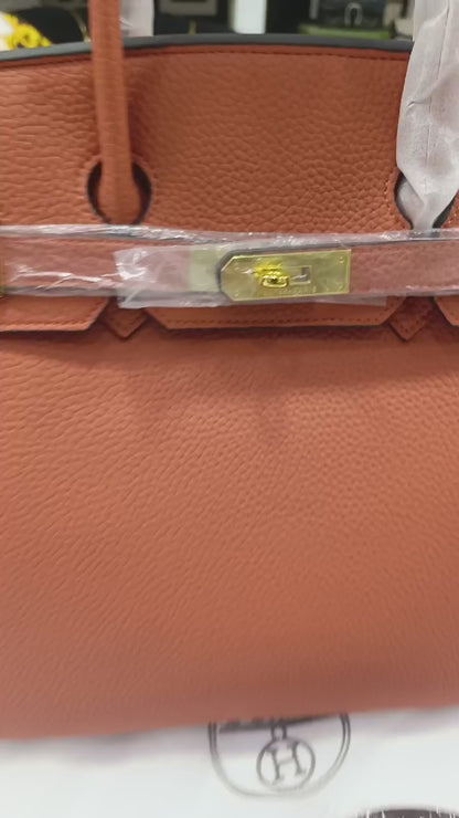 Hermes Birkin 25 Leather Gold Hardware Handbag Bag for Women (Pink)