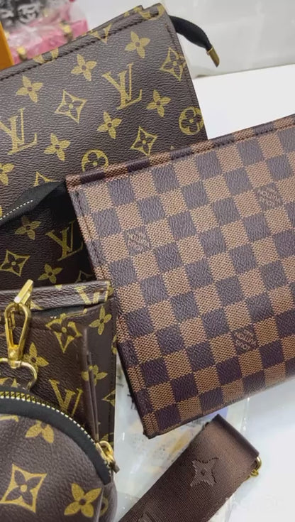Louis Vuitton Crossbody Women Pouch – 2-Piece Set (Green)