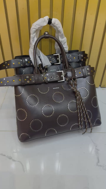 Masha Brand Original Leather Bag – Made in France (Black)