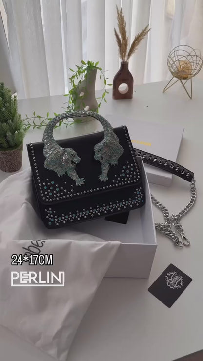 Roberto Cavalli Handbag (black/silver/blue)