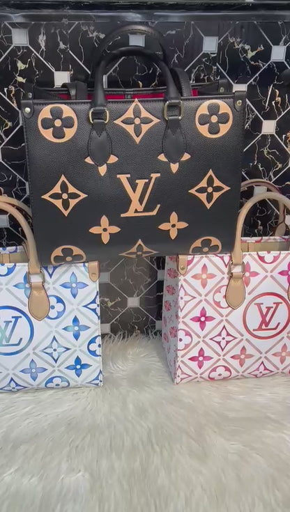 Louis Vuitton Onthego Medium Tote Bag for Women (Blue/White)