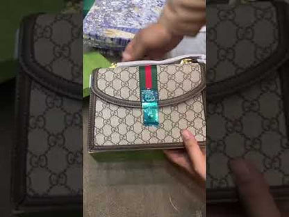 Gucci-Inspired Ophidia Bag with Long Chain and Branded Packing (Black-1)