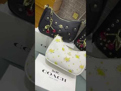 C-O-A-C-H Teri Shoulder Women Bag with Rivets – Master AAA Quality (White)