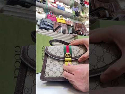 Gucci-Inspired Ophidia Bag with Long Chain and Branded Packing (Black-1)
