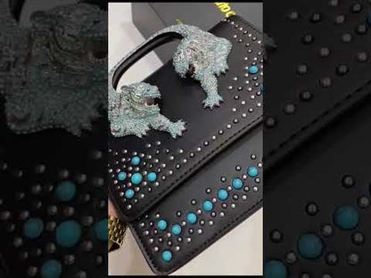 Roberto Cavalli Handbag (black/silver/blue)