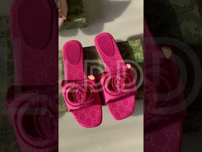 G-U-C-C-I Interlocking G Canvas Slides – Premium Women Footwear (Beige)