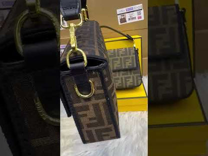 F-E-N-D-I Inspired FF Jacquard Tobacco Brown Women Bag – Brown-1