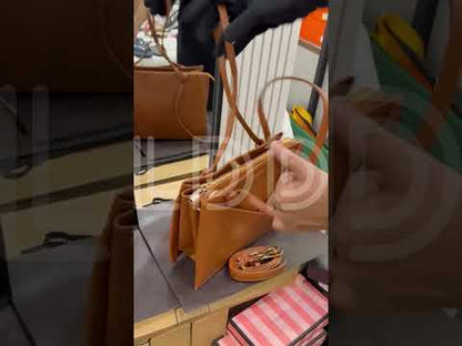 C-H-A-R-L-E-S & K-E-I-T-H Midori Geometric Tote – Modern Luxe Women Bag (Beige)