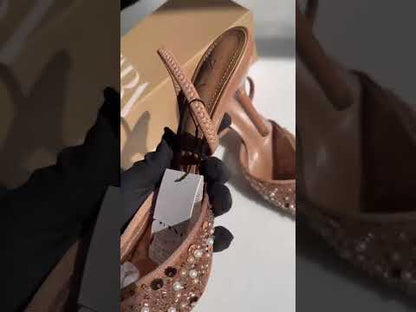 Z-A-R-A Rhinestone Slingback Heels – Glam Spark Women Footwear (Gold)