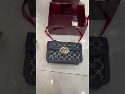 G-U-C-C-I Marmont Shoulder Women Bag – Signature Luxe Edition (Black)