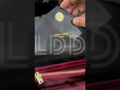 Y-S-L Saint Laurent Cassandre Matelassé Large Flap Wallet – Luxury Women Wallet (Black)