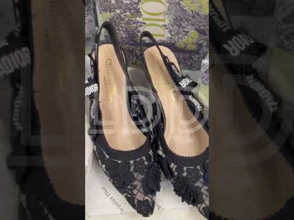 J'A-D-I-O-R Slingback Pumps – Iconic Elegance Women Footwear (Black)