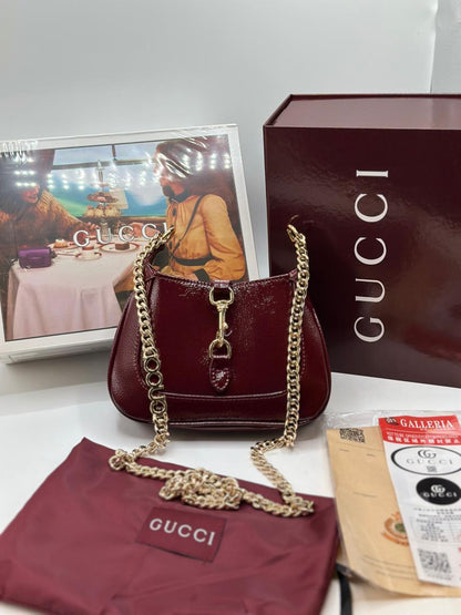 G-U-C-C-I Jackie Notte Mini Women Bag | With Double Brand Box & Dust Bag (Red)
