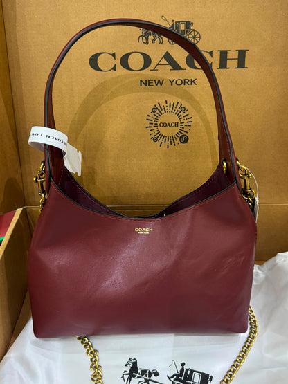 C-O-A-C-H Brooklyn Shoulder Bag 23 – Premium Quality Women Bag | Turkish Import | Complete Brand Box Packaging (Maroon)