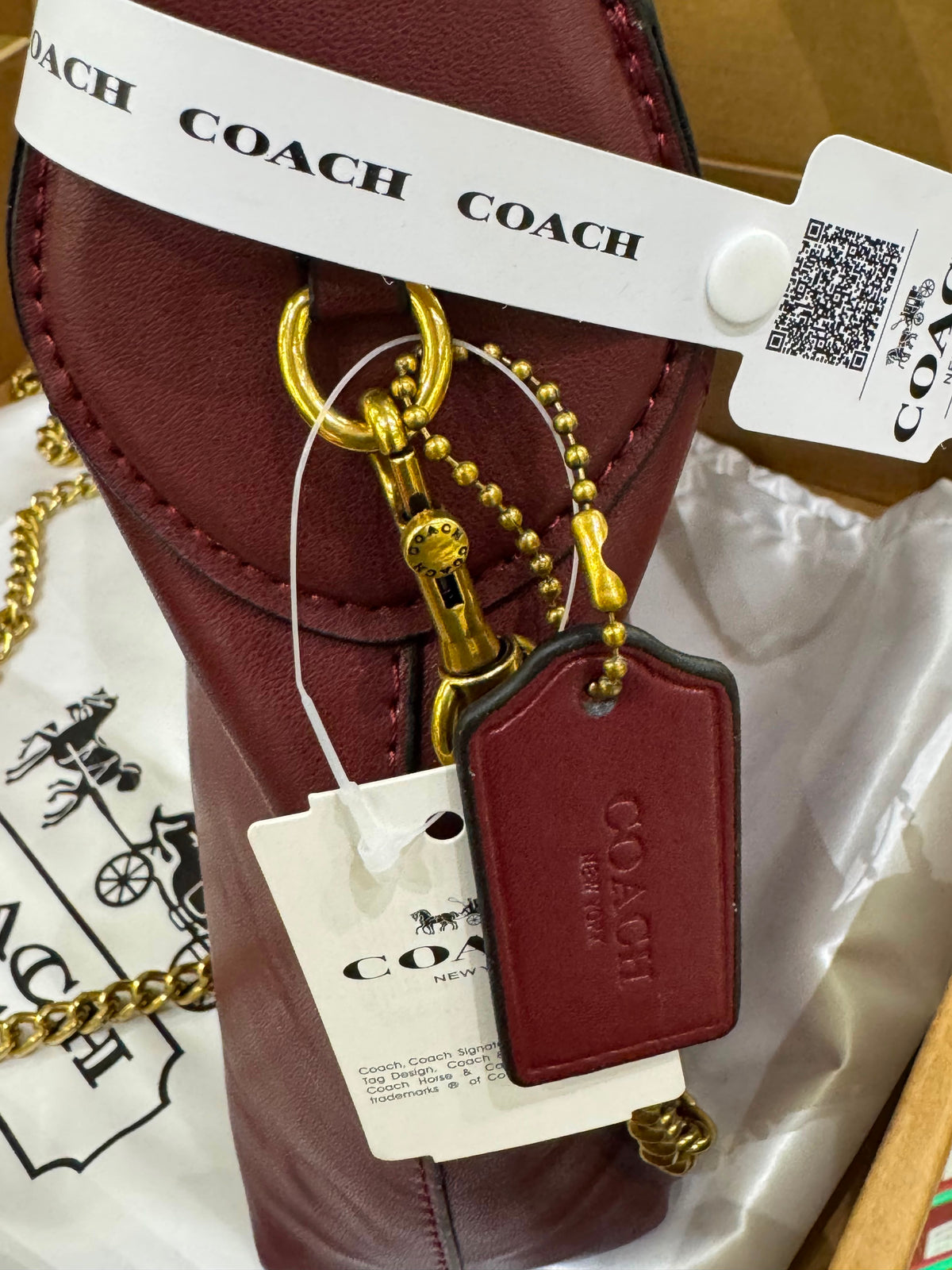 C-O-A-C-H Brooklyn Shoulder Bag 23 – Premium Quality Women Bag | Turkish Import | Complete Brand Box Packaging (Maroon)