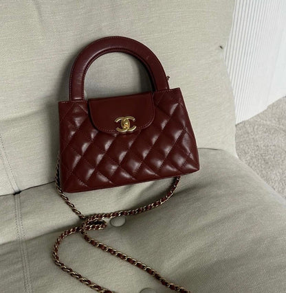 C-H-A-N-E-L KELLY MINI BAG SHINY AGED – Women Bag (Maroon)