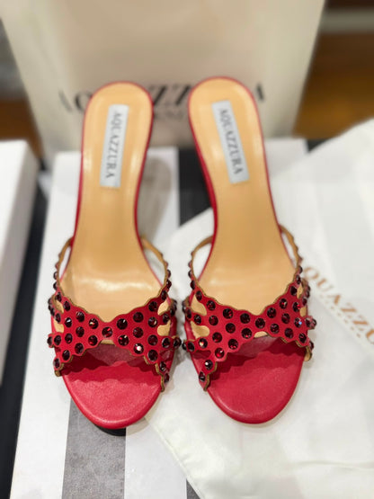 A-Q-U-A-Z-Z-U-R-A Tequila Mule 75 – Luxury Women Footwear (Red)