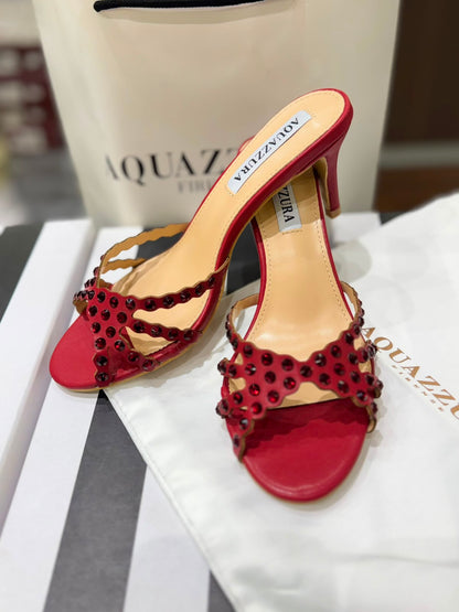 A-Q-U-A-Z-Z-U-R-A Tequila Mule 75 – Luxury Women Footwear (Red)