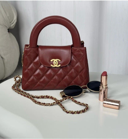 C-H-A-N-E-L KELLY MINI BAG SHINY AGED – Women Bag (Maroon)