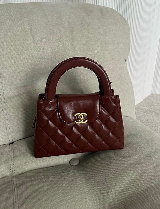 C-H-A-N-E-L KELLY MINI BAG SHINY AGED – Women Bag (Maroon)