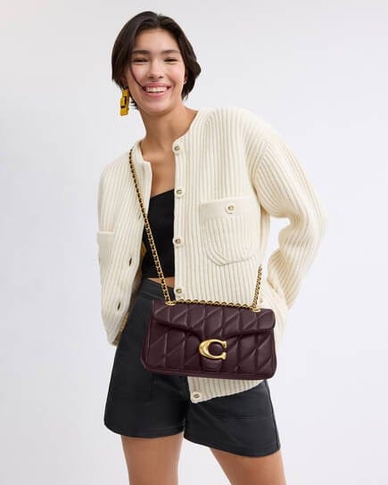 C-O-A-C-H Quilted Tabby 26 – Premium Quality Shoulder & Crossbody Women Bag (Maroon)