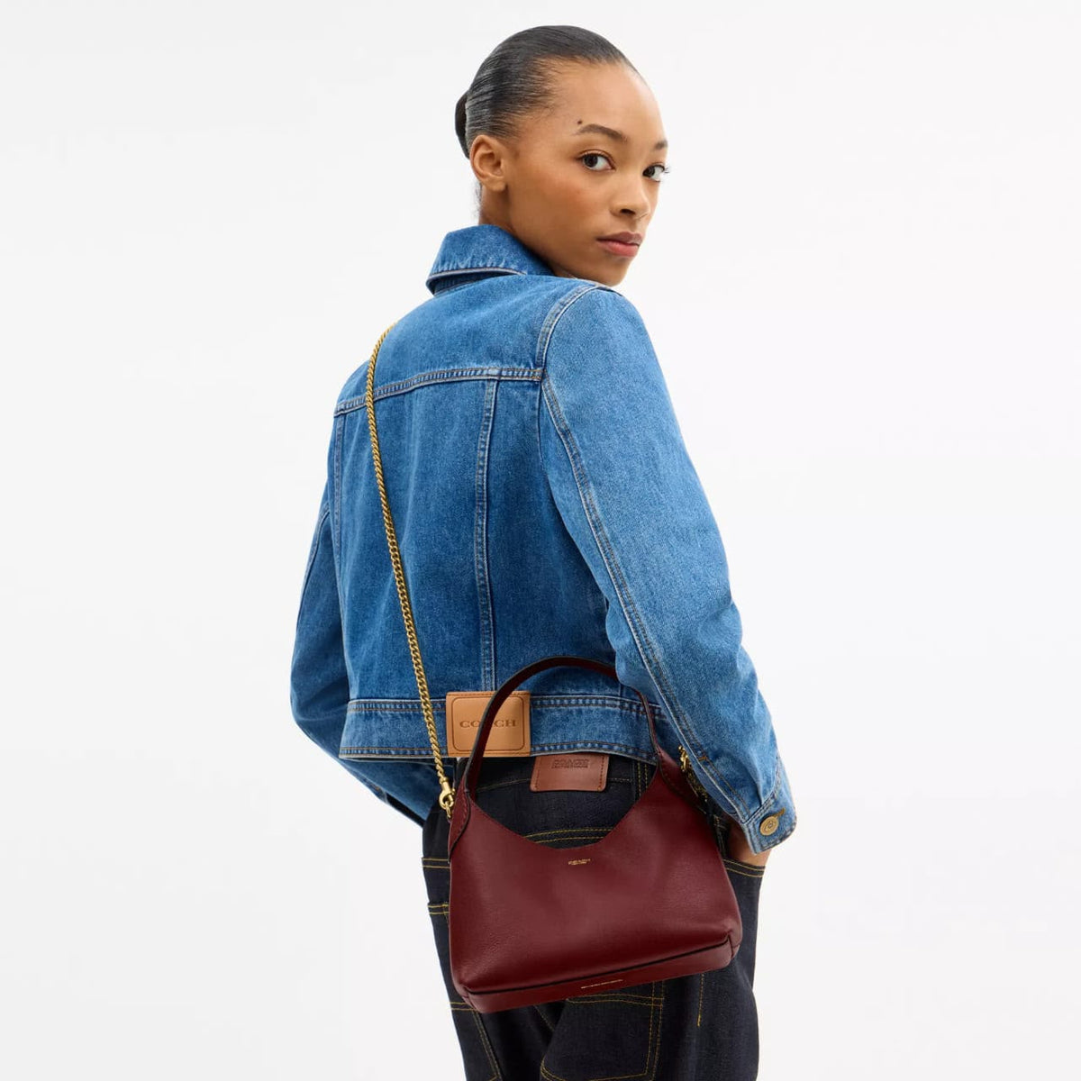 C-O-A-C-H Brooklyn Shoulder Bag 23 – Premium Quality Women Bag | Turkish Import | Complete Brand Box Packaging (Maroon)