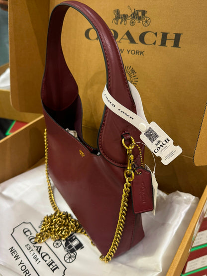 C-O-A-C-H Brooklyn Shoulder Bag 23 – Premium Quality Women Bag | Turkish Import | Complete Brand Box Packaging (Maroon)