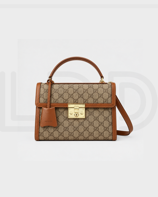 G-U-C-C-I Padlock Top Handle Bag – Premium Quality Crossbody Women Bag (Brown-1)