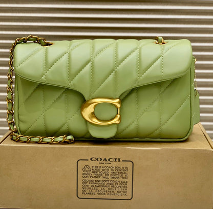 C-O-A-C-H QUILTED TABBY SHOULDER BAG 26 – Women Bag (Rich Green)