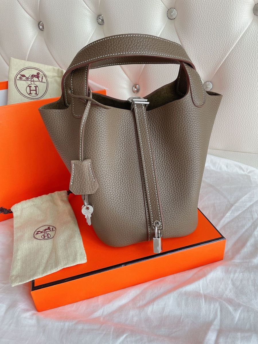H-E-R-M-È-S Picotin Lock 18 – Iconic Luxe Women Bag (Brown-2)